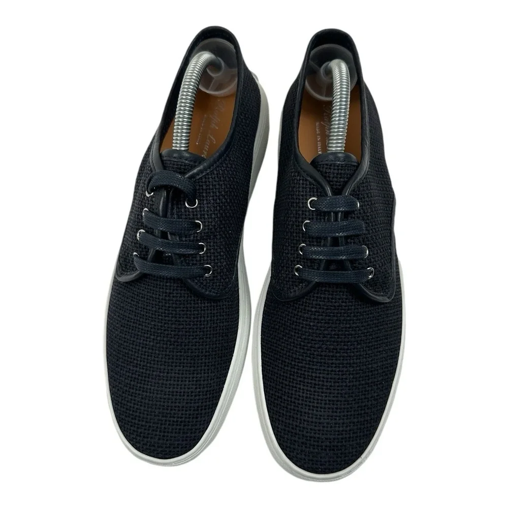 Ralph Lauren Purple Label Jeromy Linen Net Navy Sneaker‎ Shoes Size US 8E New